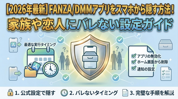 【2026年最新】FANZA/DMMアプリをスマホから隠す方法！家族や恋人にバレない設定ガイド