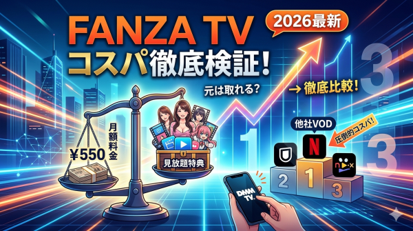 【2026年最新】FANZA TVのコスパを徹底検証！月額料金で元は取れる？他社VODと比較した結果…