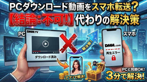 PCでダウンロードしたDMM動画をスマホに転送できる？【結論：不可/代わりの解決策】