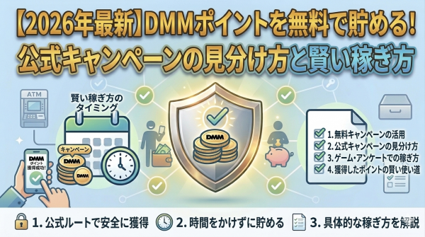 【2026年最新】DMMポイントを無料で貯める!公式キャンペーンの見分け方と賢い稼ぎ方