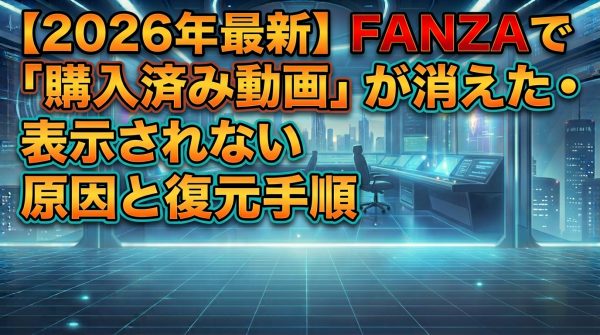 【2026年最新】FANZAで「購入済み動画」が消えた・表示されない原因と復元手順